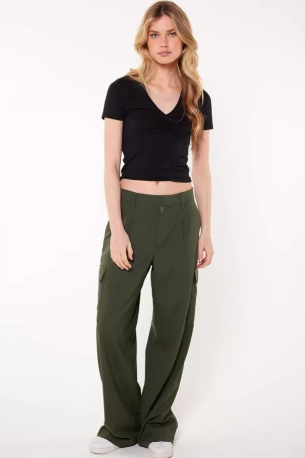 T-shirts & Tops<America Today Basic T-shirt Elly Terra | Offwhite | Black