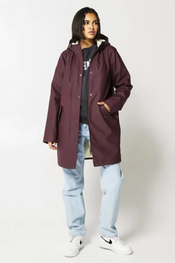 Vestes | Women's raincoats<America Today Imperméable Janice Teddy Hardgreen | Burgundy | Oldpink