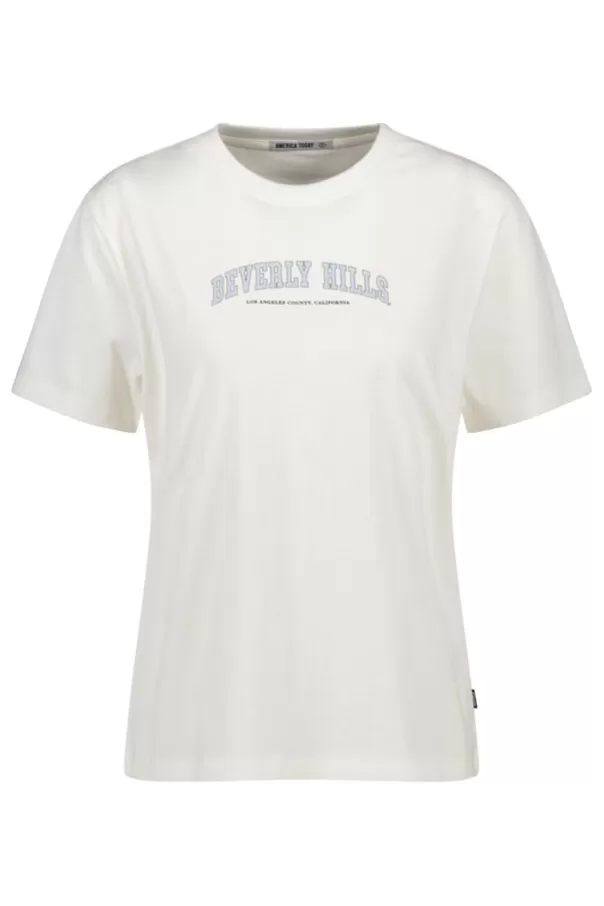 T-shirts & Tops<America Today T-shirt Elaine Washedblack | Offwhite
